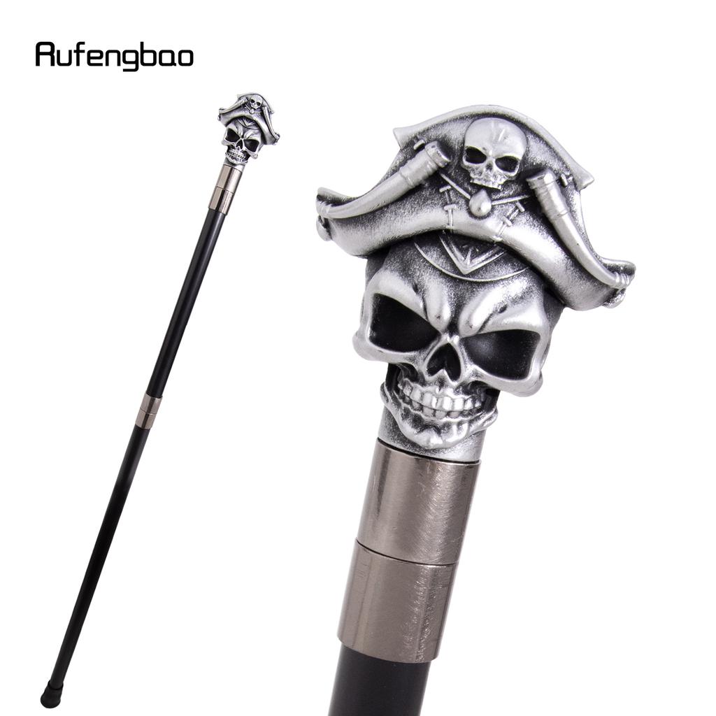 Weißer Hut Piraten Totenkopf Kopf Gehstöcke Mode Stock Dekorative Stöcke Halloween für Cosplay Partys, für Cosplay & Party 93cm