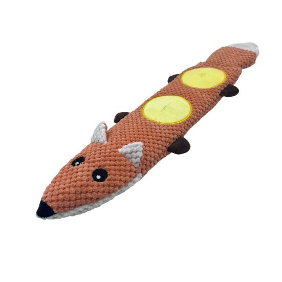 

Вязаная игрушка для жевания для животных, с карманом для лакомств, плюшевый ананас, лиса, крокодил, пищалка, интерактивная игрушка для прорезывания зубов, товары для питомцев