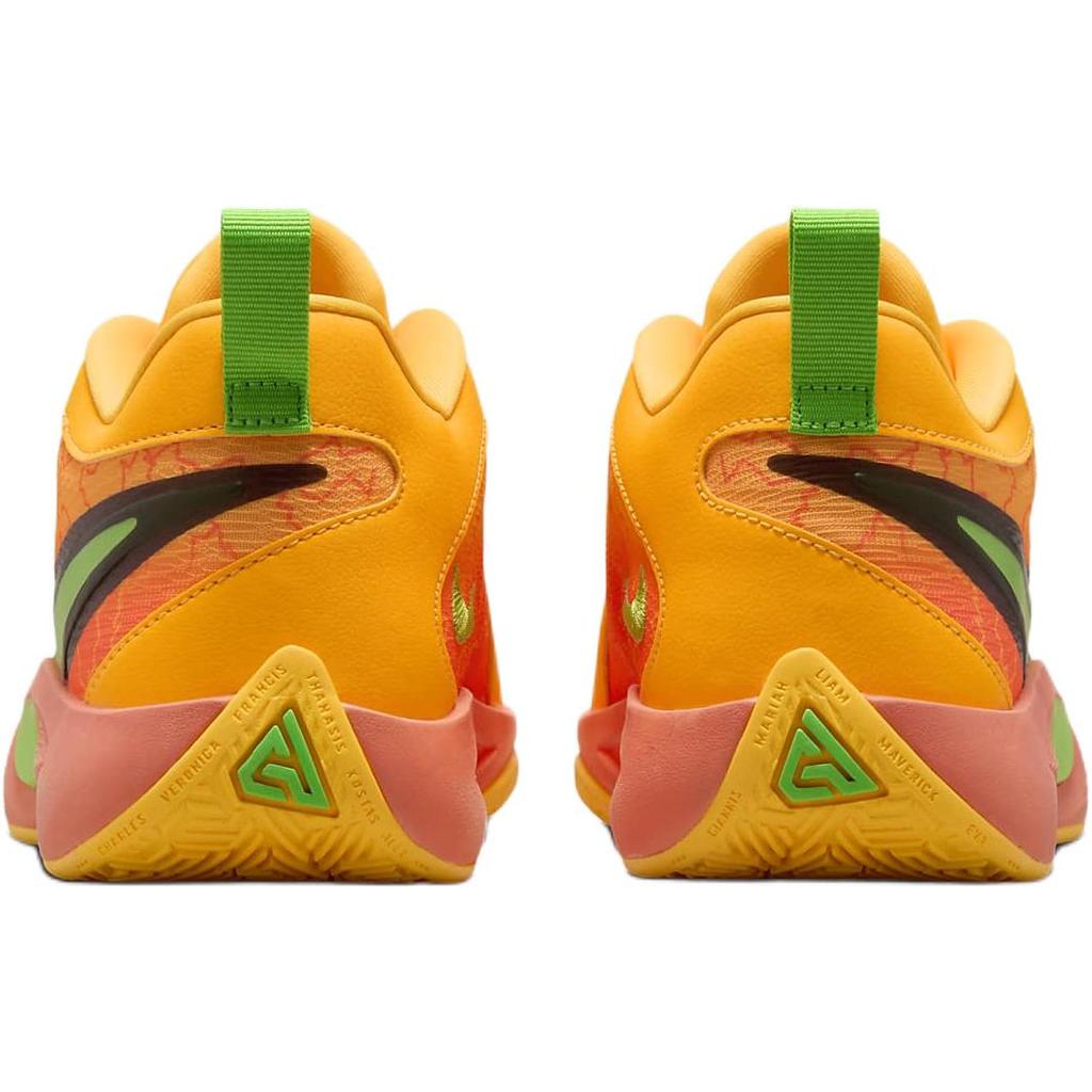 Nike Giannis Freak 6 Anti Slip Wear Resistant Low Top Children's Basketball Shoes Orange Yellow Sneakers FQ7378-601