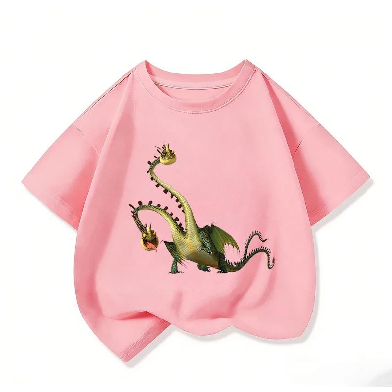 Relaxed Fit Children Short Sleeve T Shirt Kawaii Round Neck Lovely How To Train Your Dragon Graphic Street Style 3 To 14