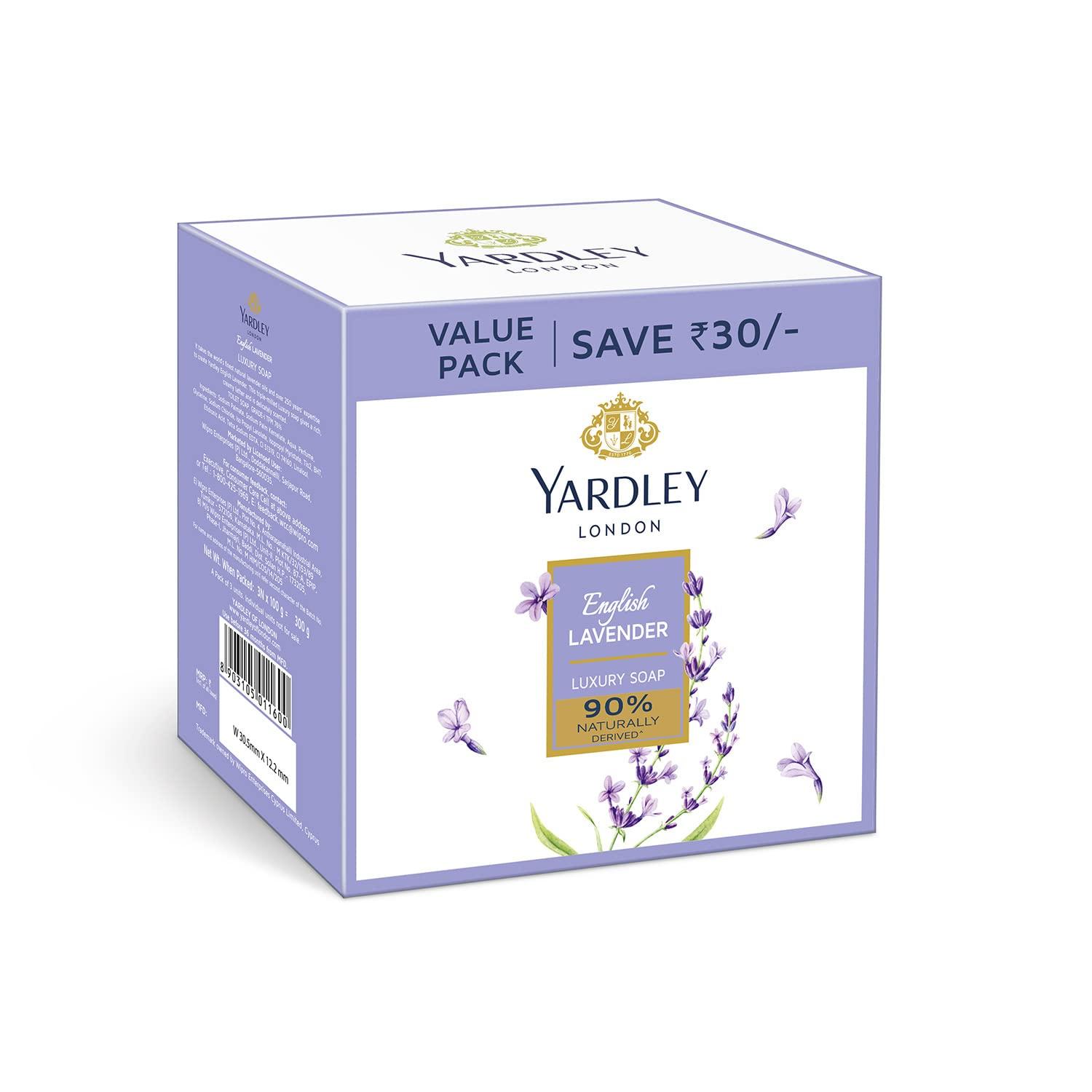 

Yardley London English Lavender Luxury Soap 100G X 3N Soothing Moisturizing Fragrant Bath Bar