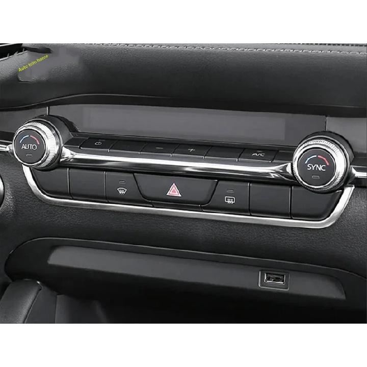 Metall-Mittelkonsolen-Steuerung Warnhinweis Vorsicht Knopfleisten Abdeckung Zierleiste Für Mazda 3 + & CX-30 - 2024 Autozubehör