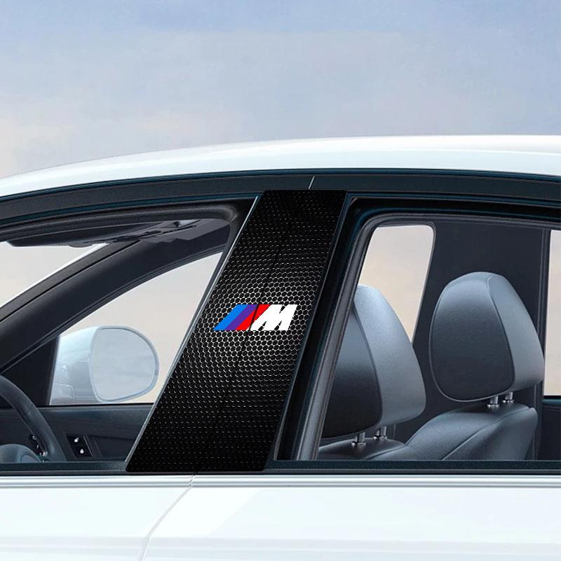 2 szt. Folia ochronna na słupek środkowy z logo samochodu Naklejka odporna na zarysowania Naklejka do BMW E60 E46 E39 E38 E90 E36 F30 E30 E31 E34 F10 F20 E87 E92 E91 X1 X5 X3 X6