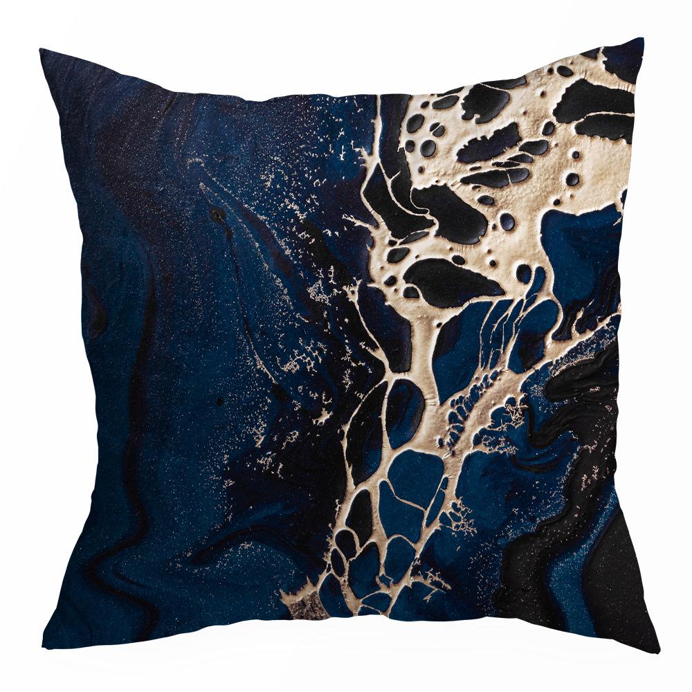 Blue Abstract Marble Print Pillowcase Sale Peach Leather Velvet Home Pillow Sofa Cushion Cover