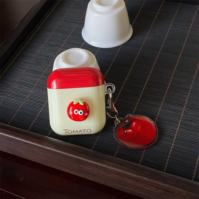 Stereoscopic Tomato Expression for AirPods 1 Generation Protective Case Cute 1st Generation Pro1 Apple Bluetooth Headset Case