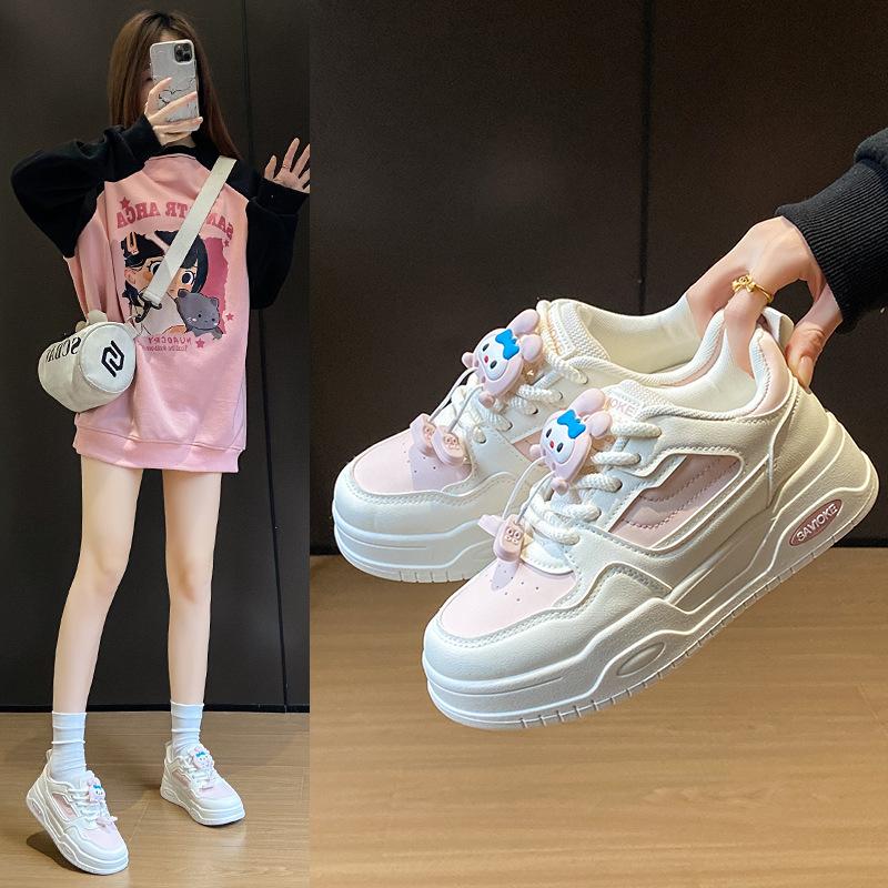 2025 little white shoes women's spring new Korean version ins female students leisure sports versatile board shoes street shooting women's shoes P309