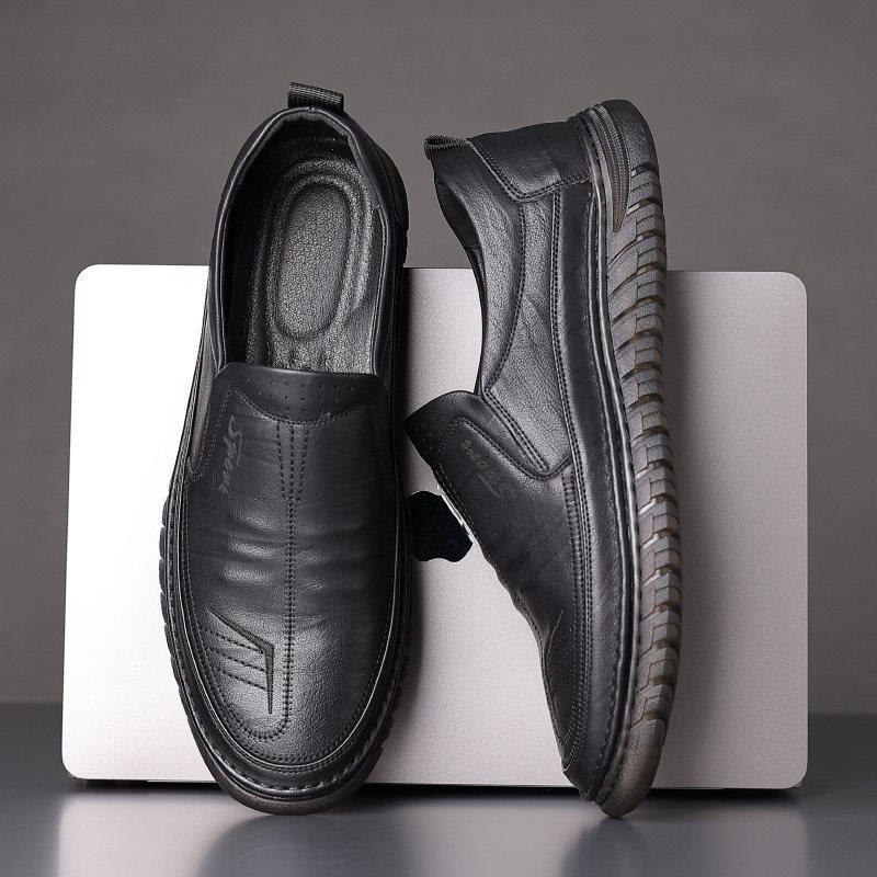 Men's Shoes Spring and Autumn Men's Casual Leather Shoes Men's Soft Soled Middle-aged Father Shoes