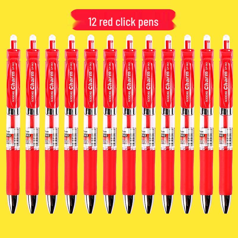 100-Pack of 0.5mm Black Gel Pen Refills - Water-Based, Bullet Tip, Push-Button, Red Pen Compatible