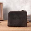 Retro Crazy Horse Leather Wallet Men and Womens Coin Purses Small Money Bags Wallets Zipper Pouch Card Holder