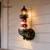 Unik kystgave til hjemmet Fyrtårn Vegglampe, Harpiks Nautisk Vegglampe, Retro Middelhavsstil Dekorativ Vintage Maritim Aksentlys,