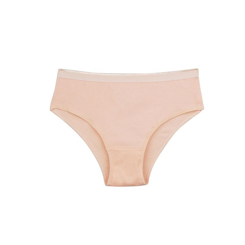Women's New Summer Cotton Anti-bacterial High Elastic Half Package Hip Mid-waist Triangle Briefs