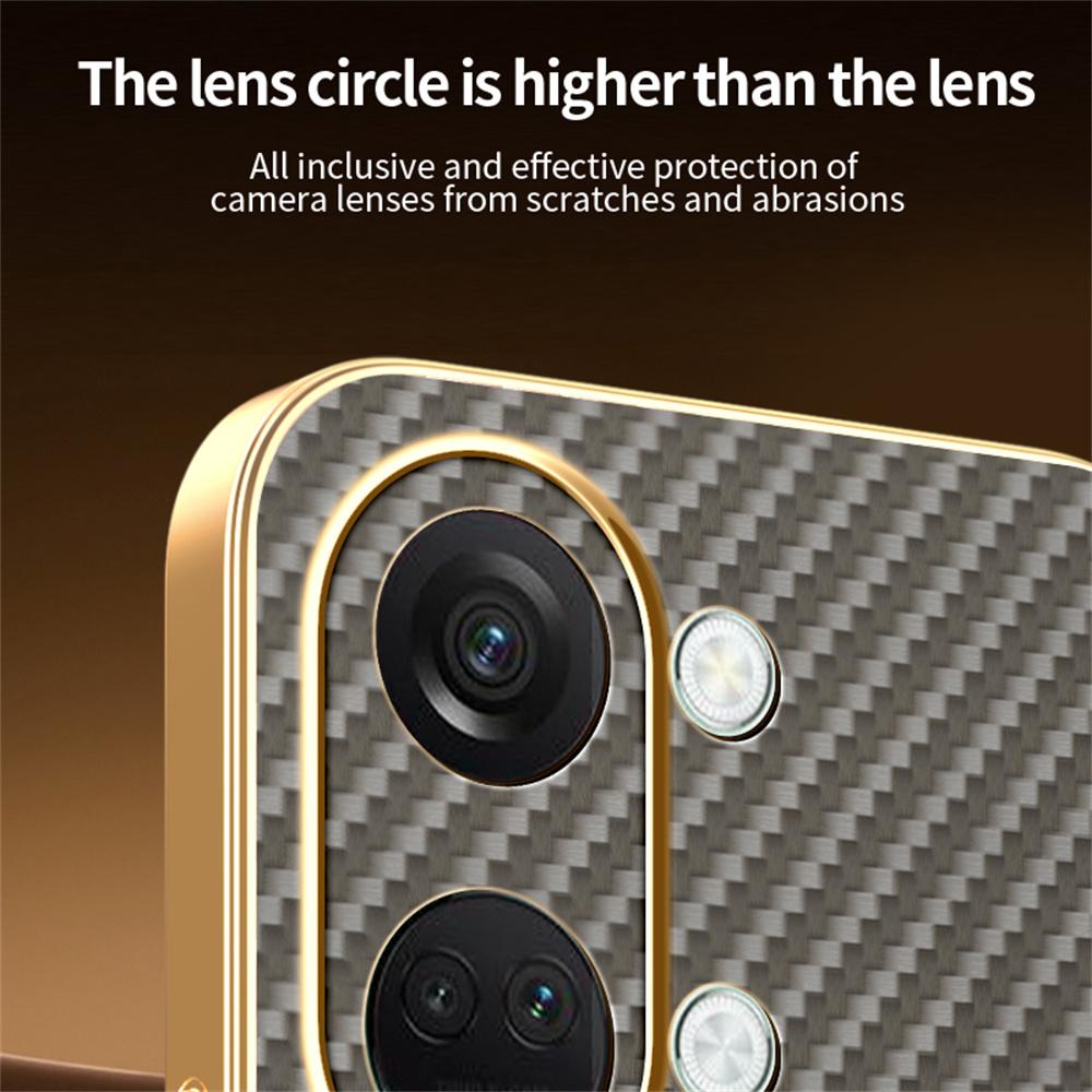 For OnePlus Ace 2V/Nord 3 5G Phone Case Carbon Fiber Textured Electroplated TPU Back Cover