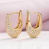 Huitan Delicate CZ Hoop Earrings for Women Shiny Huggie Hoop Brilliant Elegant Piercing Jewelry Opulent Daily Wear Accessories