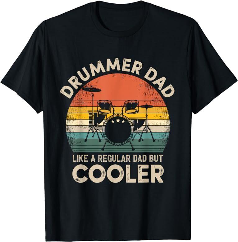 Vintage Drummer Dad Like A Regular Retro Drums Dad Tee TShirt Unisex T-Shirt XL