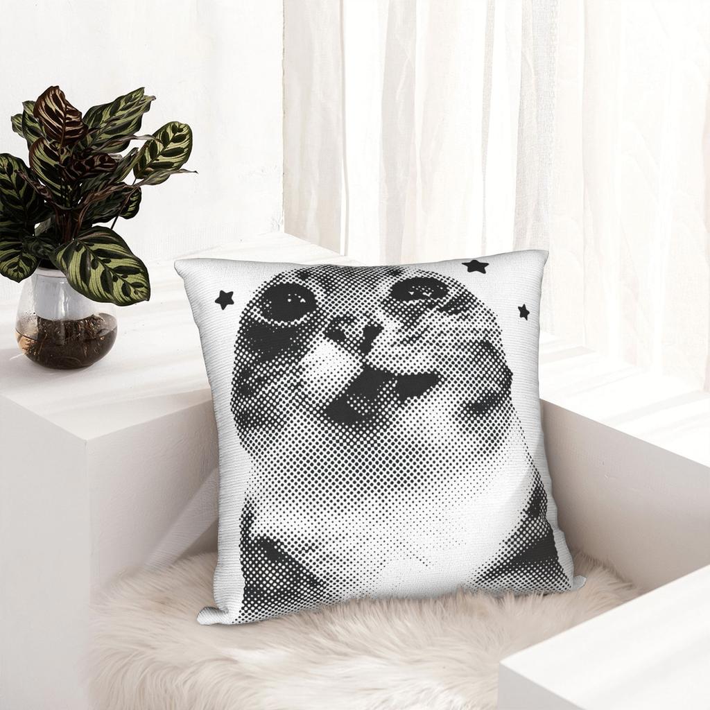 Y2K Funny Cat Meme Pillowcase Soft Fabric Cushion Cover Gift Pillow Case Cover Home Square 45X45Cm