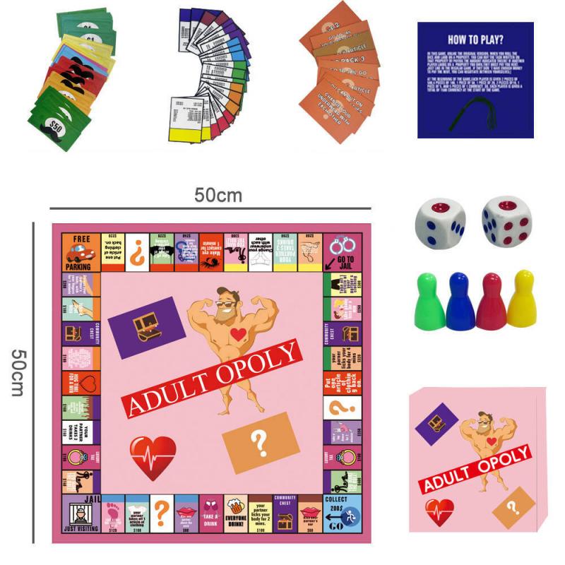 Brädspelsset för par för vuxna, Spel för dejtkvällen, Interaktivt brädspel i Monopolstil för par, Roligt bordsspel för att stärka relationen