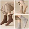 Women's Autumn/Winter Wool Socks - 25 Pairs, Mid-Calf, Cartoon Bear Embroidery, Thick Terry Loop, Warm & Cozy