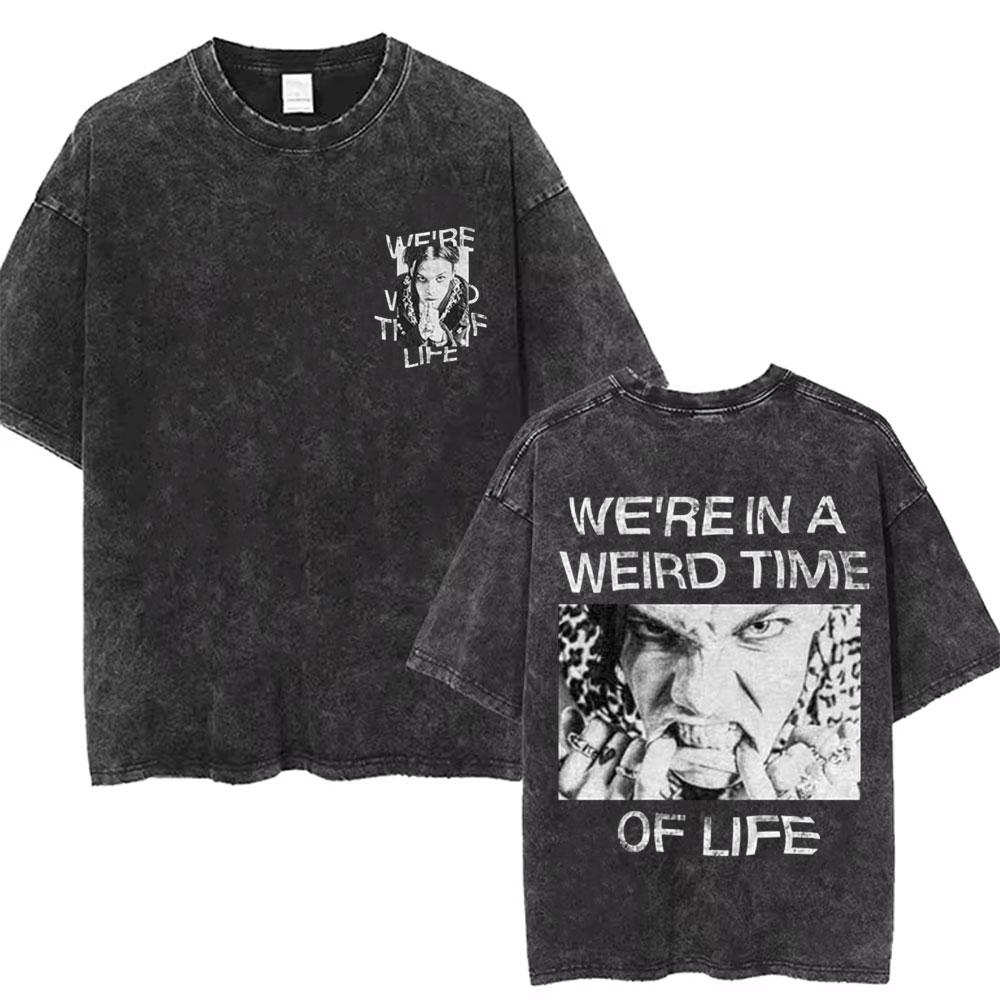 Gewaschenes Vintage Rockmusiker Yungblud Tour T-Shirt Herren Damen Retro Mode T-Shirt Männlich Lässig Übergroße T-Shirts Streetwear