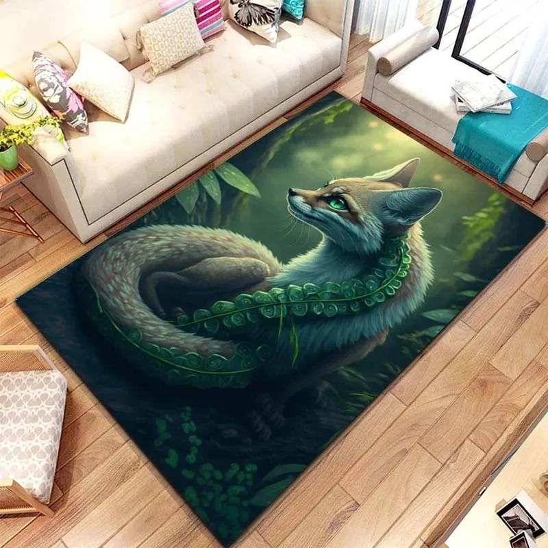 Wildfuchs Muster Druck Große Teppiche Teppich für Zuhause Wohnzimmer Schlafzimmer Sofa Fußmatte Dekoration Rutschfester Boden Pay Mat