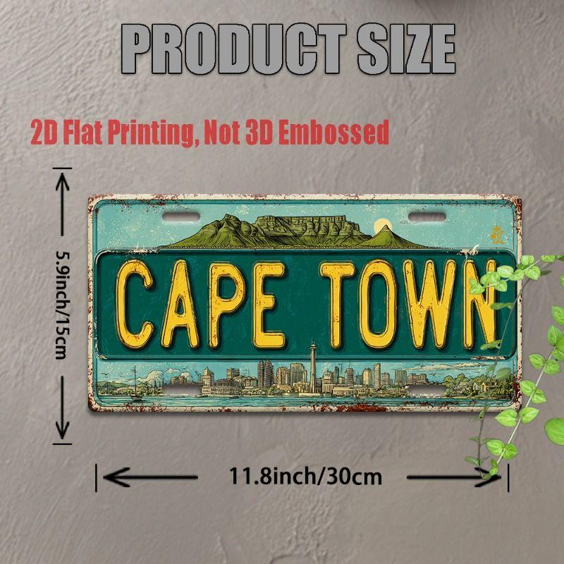 Retro Metal Wall Art Travel Cityscape Decor for Living Room Bedroom Cafe