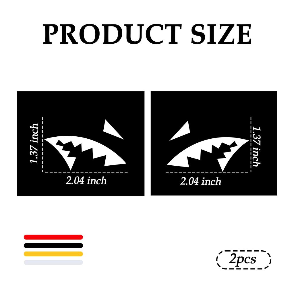 2 Pieces Personalized Car Stickers Decorate Your Car Shark Fin