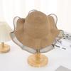 Sunscreen wavy edge straw hat high value DIY straw hat women's seaside sunshade breathable sunscreen straw hat