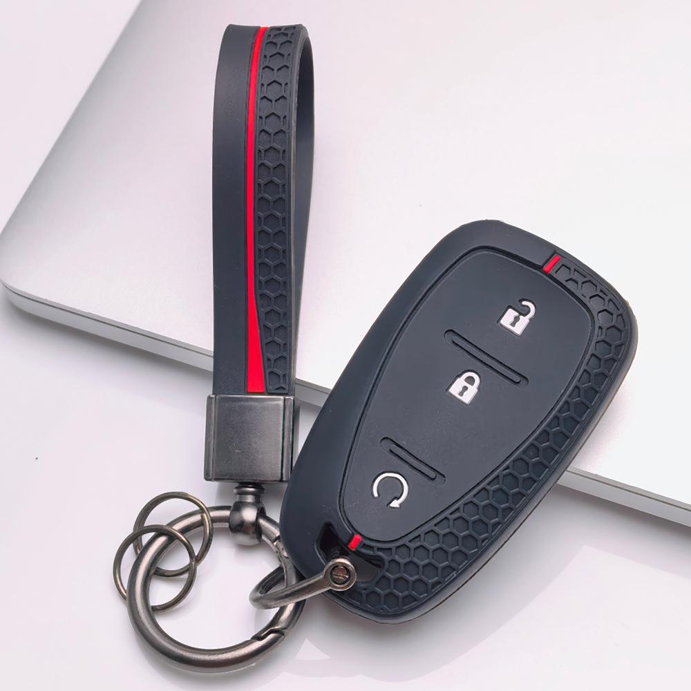Key Fob Cover for Chevrolet Equinox Malibu XL Cruze Trax Blazer Traverse Sonic with Keychain Anti-Scratch Surface Shockproof Structure