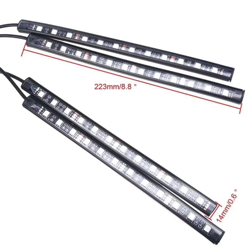 DC12V LED Car Atmosphere Lights Foot Light Lighter Remote Control RGB Interior Decorative Lamp Strip