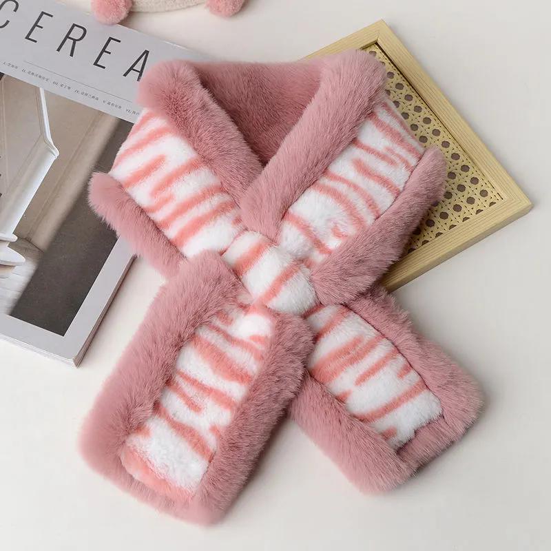 

WTEMPO Women s Retro Elegant Printed Plush Scarves Cold-proof Windproof Warm Outdoor Autumn Winter Casual Versatile Scarves 1pc розовый