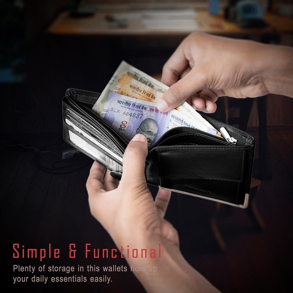 Ackson Leather Wallet for Men | Branded Quality Mens Wallet with RFID Blocking | Wallets Men Genuine Leather | Purse Men Leather Black Nappa