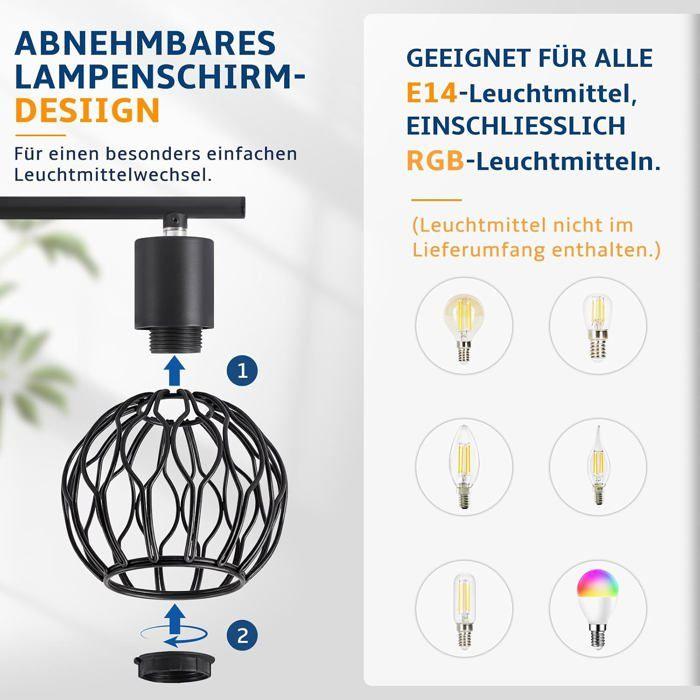 Spot double - NETTLIFE - Double tête E14 - Orientable 350°/90° - Métal noir - 2x25W