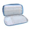 Pencil Case Large Capacity Double Zipper Magnetic Standing Pen Pouch for School Office Blue