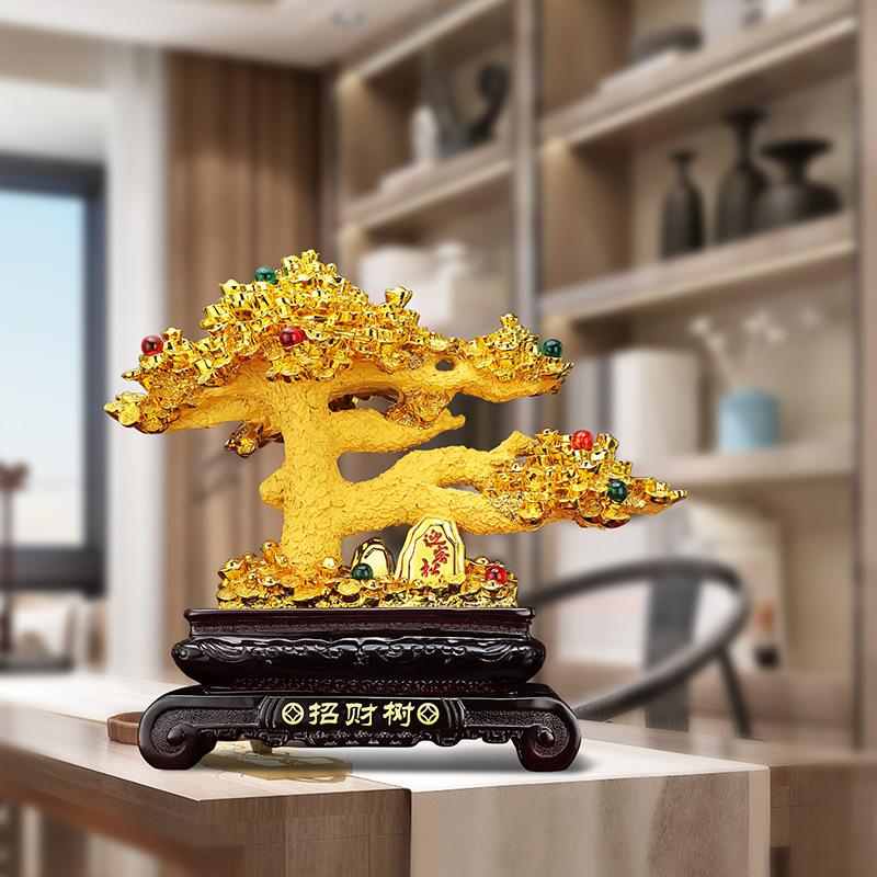 Wealth Wealth Tree Wealth Tree Decoration Welcome Home Living Room Tv Cabinet Wine Cabinet Decor Resin Crafts Gifts