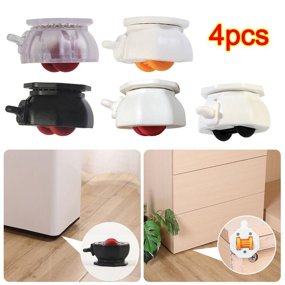 4PCS with Brake Furniture Casters Wheels Self Adhesive Pulley Base Furniture Move Accessories