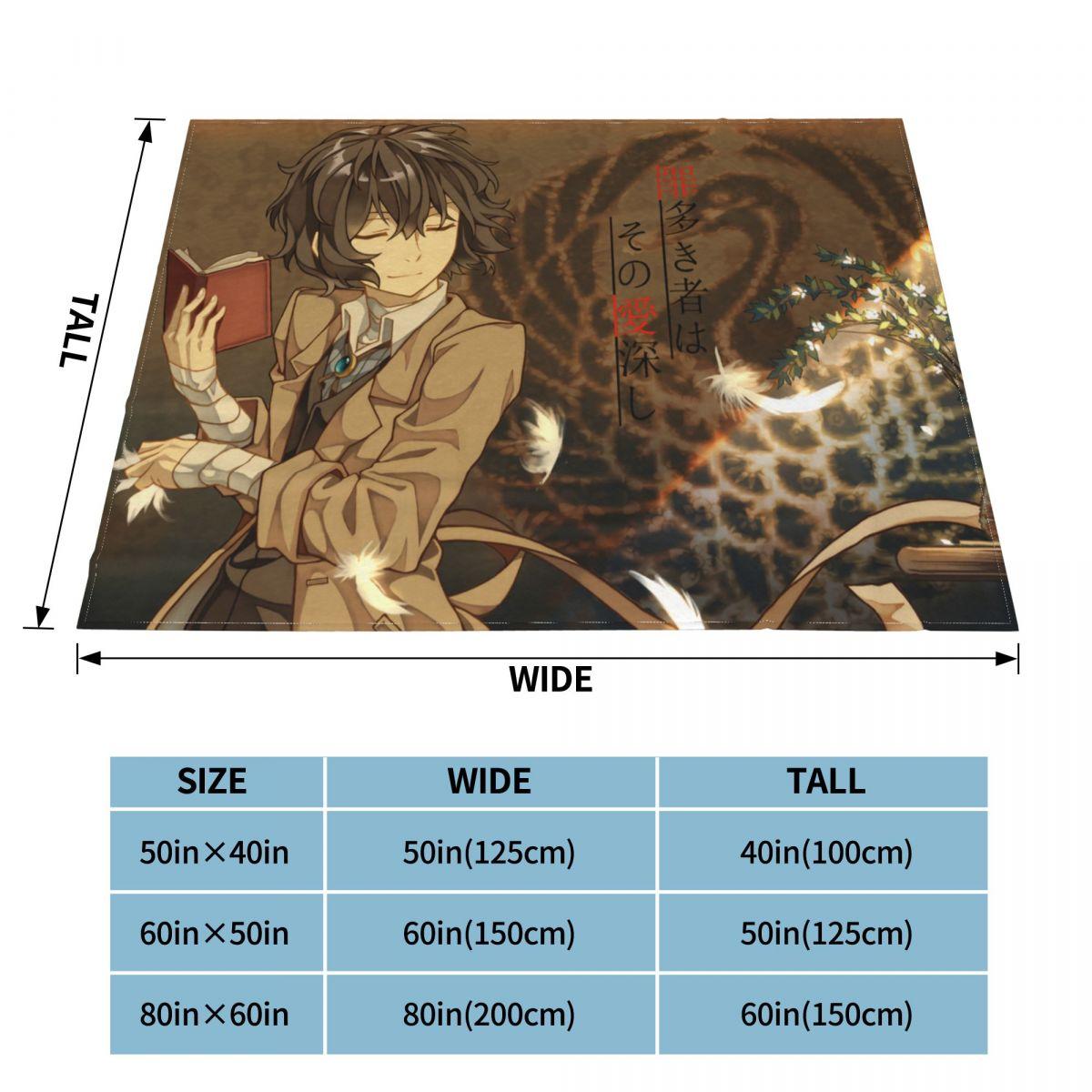 

Osamu Dazai Blanket Anime Plush Throw Blankets Summer Air Conditioning Decoration Soft Warm Bedspread 30x40in