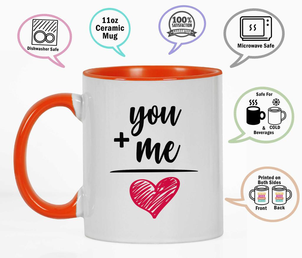 Inkdotpot Keramické hrnky na kávu 11 oz Ty Já Láska Hrnky na kávu Skvělé pro nevěstu ženicha Zásnubní dárek Rozlučka se svobodou