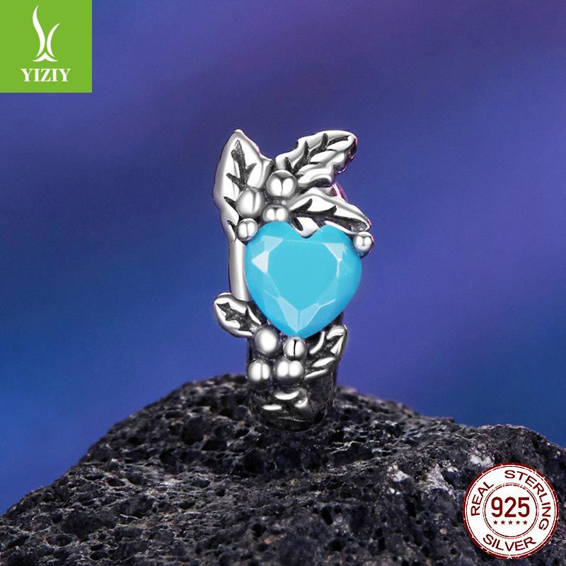 Twelfth Birthstone Flower Silicone Beads 925 Sterling Silver Diy Beaded Bracelet Accessories Bead Separator
