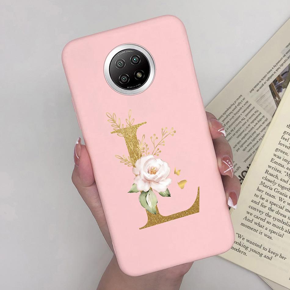 Flower Letters For Xiaomi Redmi Note 9T 5G Case Cover Soft Silicone Bumper Protective Phone Cases For Redmi Note9T 9 T Fundas