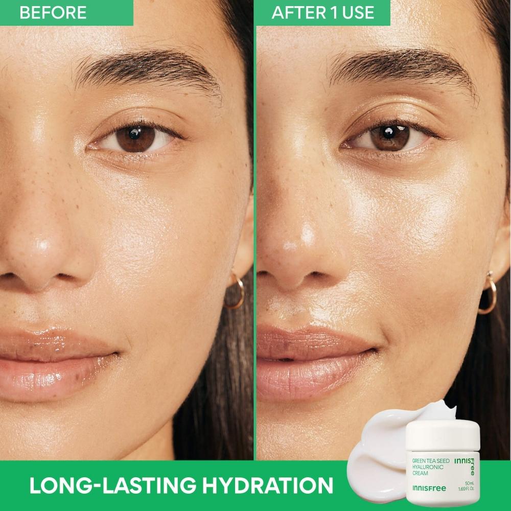 Innisfree Green Tea Hyaluronic Acid Hydrating Cream 2.7 Oz 80 Ml