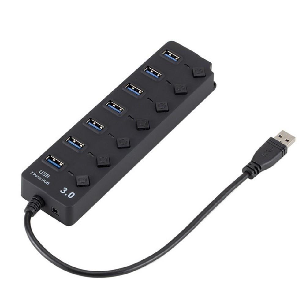 7 In 1 USB 3.0 Hub Independent Switch 7 Ports USB 3.0 Splitter Multifunctional Expansion Dock USB High-speed Extender