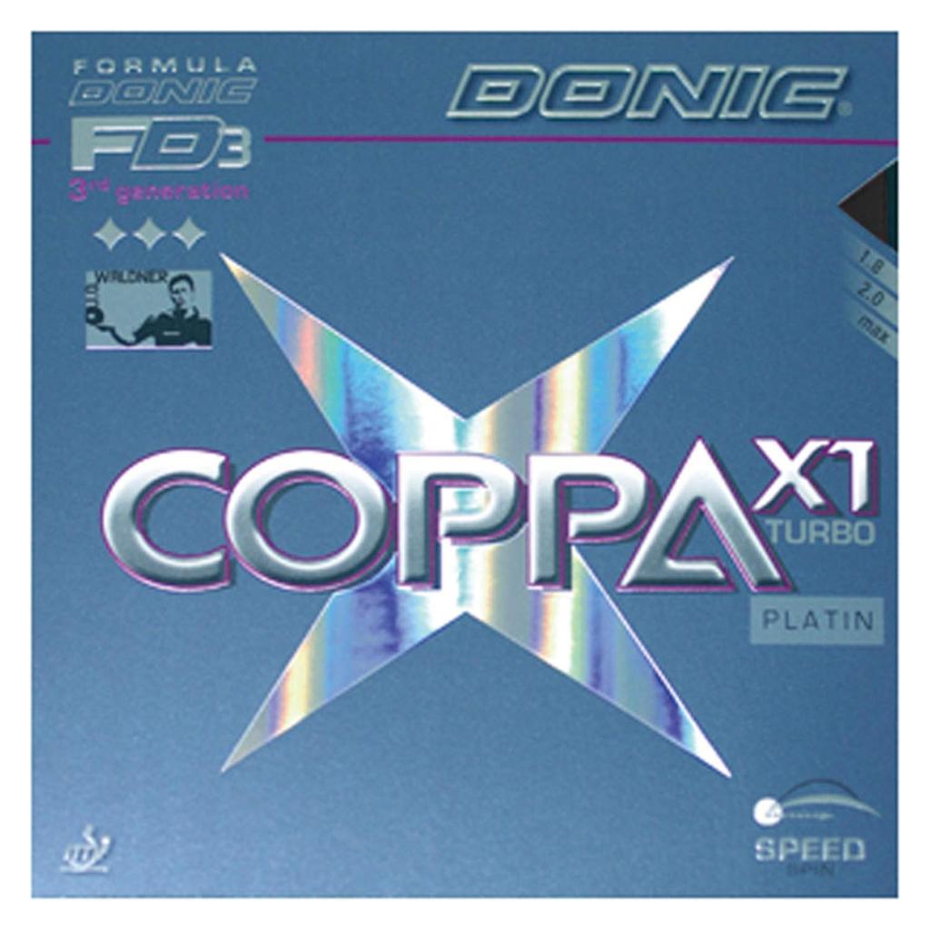 DONIC Coppa X1 Turbo Table Tennis AL051 Rubber, Black, 2.0mm,