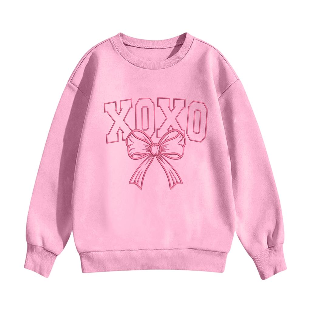 Children's Casual Round Neck Printed Pullover Long,sleeved Hooded Sweatshirt Top