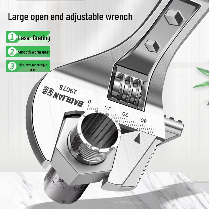 Universal Adjustable Open-End Plumbing Wrench Set - Multifunctional Large Opening Pipe Wrench