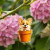Puppy Ornament Blind Box Cute Puppies Advent Calendar, 24 Days Christmas Countdown Calendar with 2D Corgi Gardening Flat Acrylic Dog Pendants for