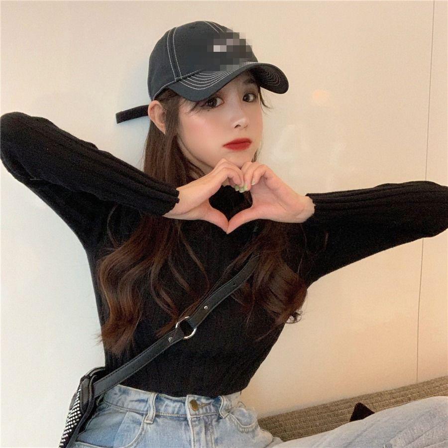 Half High Neck Bottoming Shirt Women's Fall and Winter Korean Design Sense Pullover Knitwear Tight Long-sleeved Tops