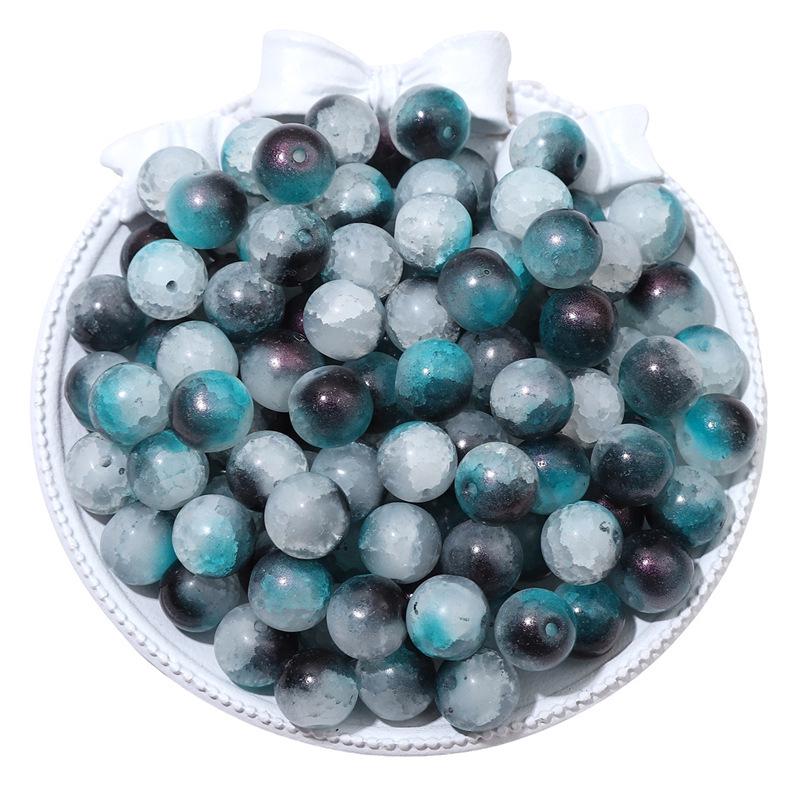 8/10mm Crackle Bicolor Glass Beads for DIY Jewelry