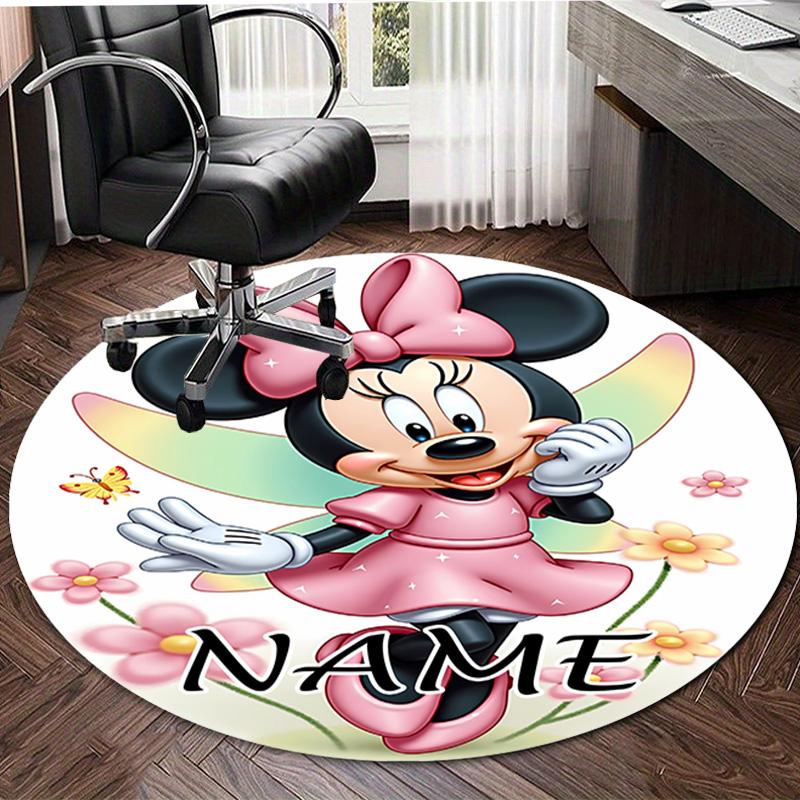 Personalized M-Minnie Round Chair Office Rug - Perfect for Mat, Office Chair & More - Ideal Gift for Birthdays and Holidays