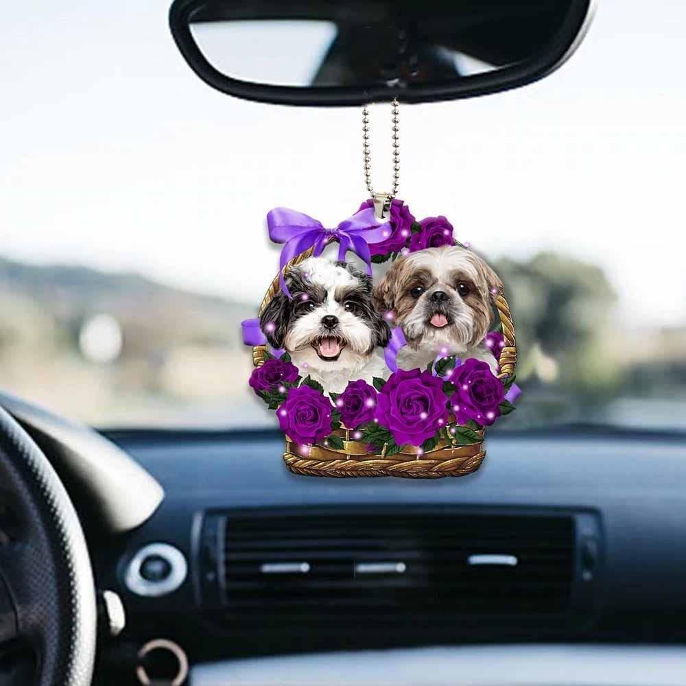 Cute Christmas Acrylic Dog Hanging Decor For Rearview Mirror And Home Spaces