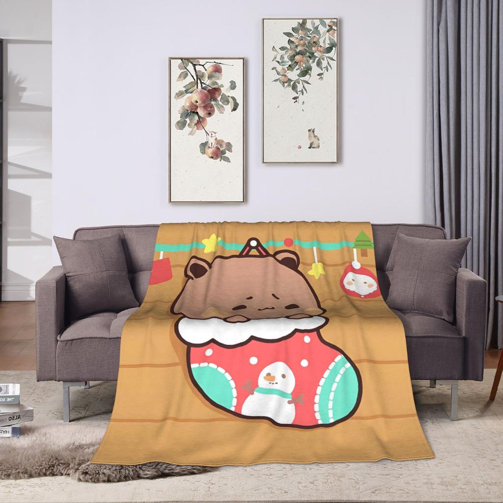 Warm BlanketChild Camping Bubu Dudu Christmas Throw Blanket Flannel Bedspread For Couch Bed Fashion Sofa Bed Cover