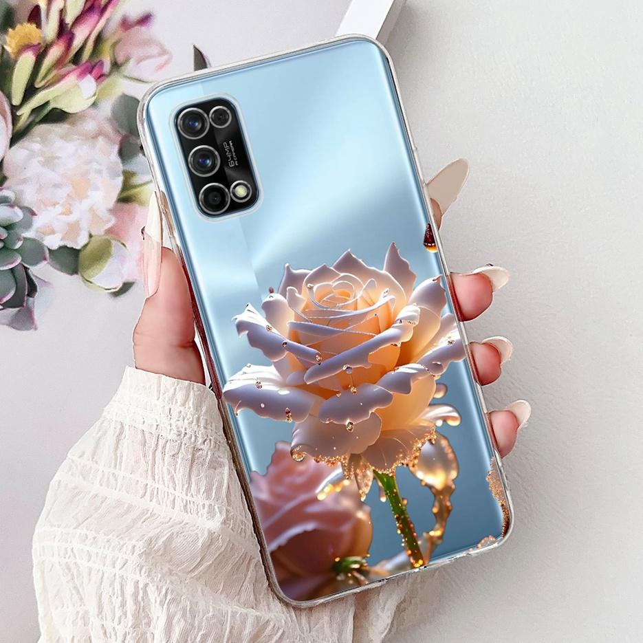 For Realme 7 Pro Case RMX2170 Cute Love Heart Painted Cover Soft Slim Phone Case For Realme 7 5G RMX2111 Realme7 Pro Fundas Bags